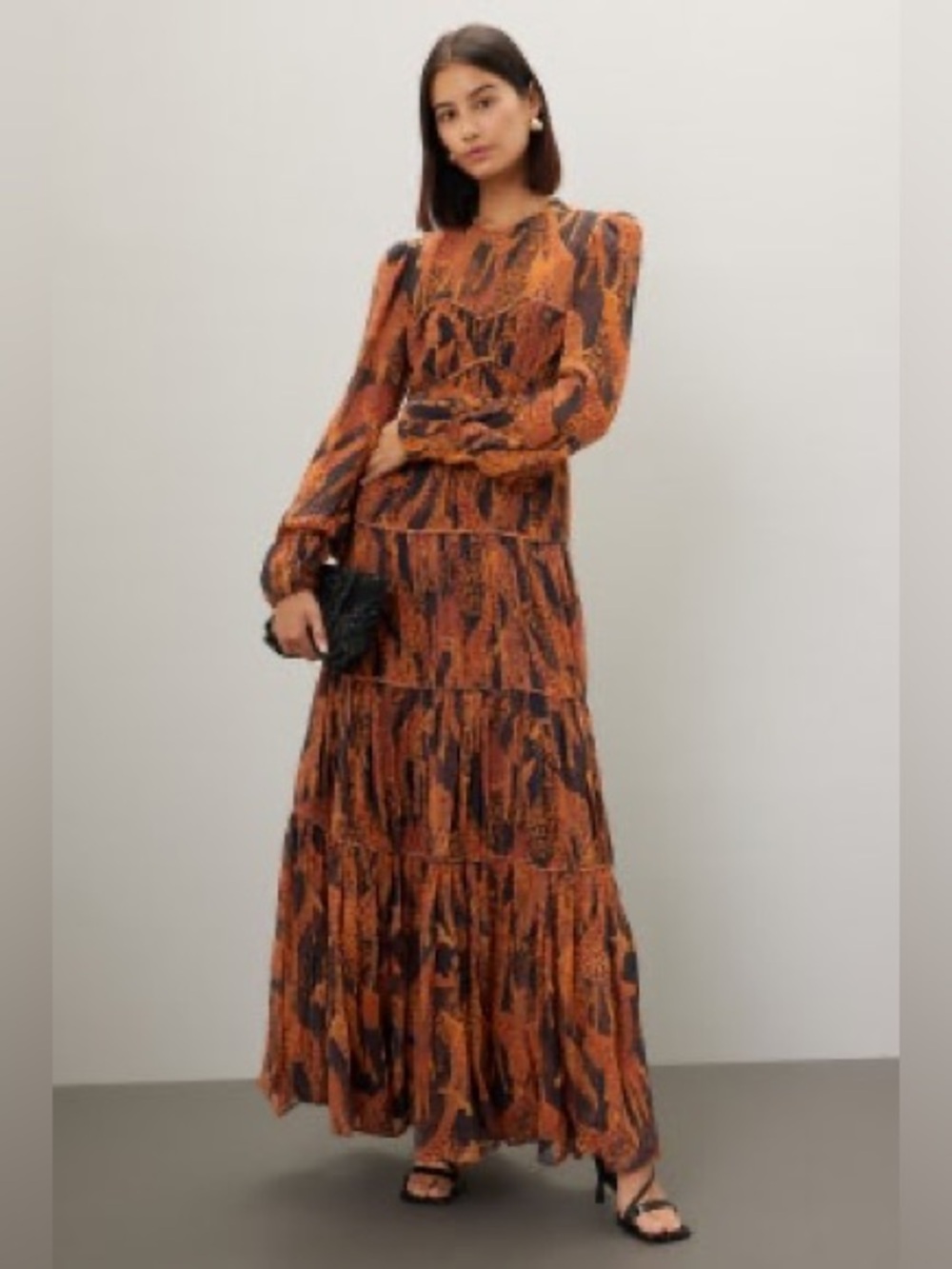 FARM Rio Giraffes Puff Sleeve Maxi Dress small - Picture 7 of 9